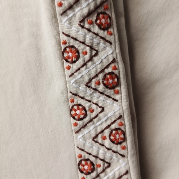 BCBG Vintage Y2K Embroidered Cotton Pant- Sz. 0 - Picture 6 of 9